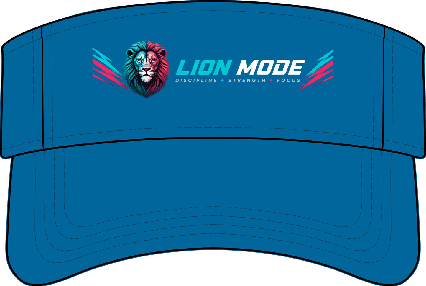 Lion Mode Visor — Athletic Bio‑Washed Sports Visor with Lion Logo