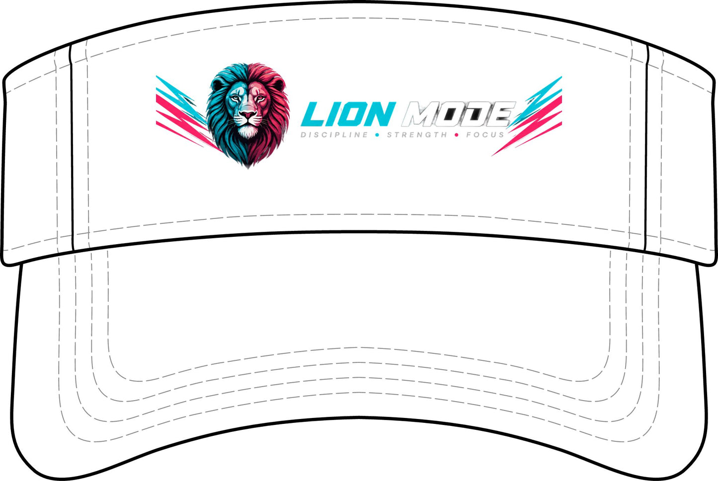 Lion Mode Visor — Athletic Bio‑Washed Sports Visor with Lion Logo