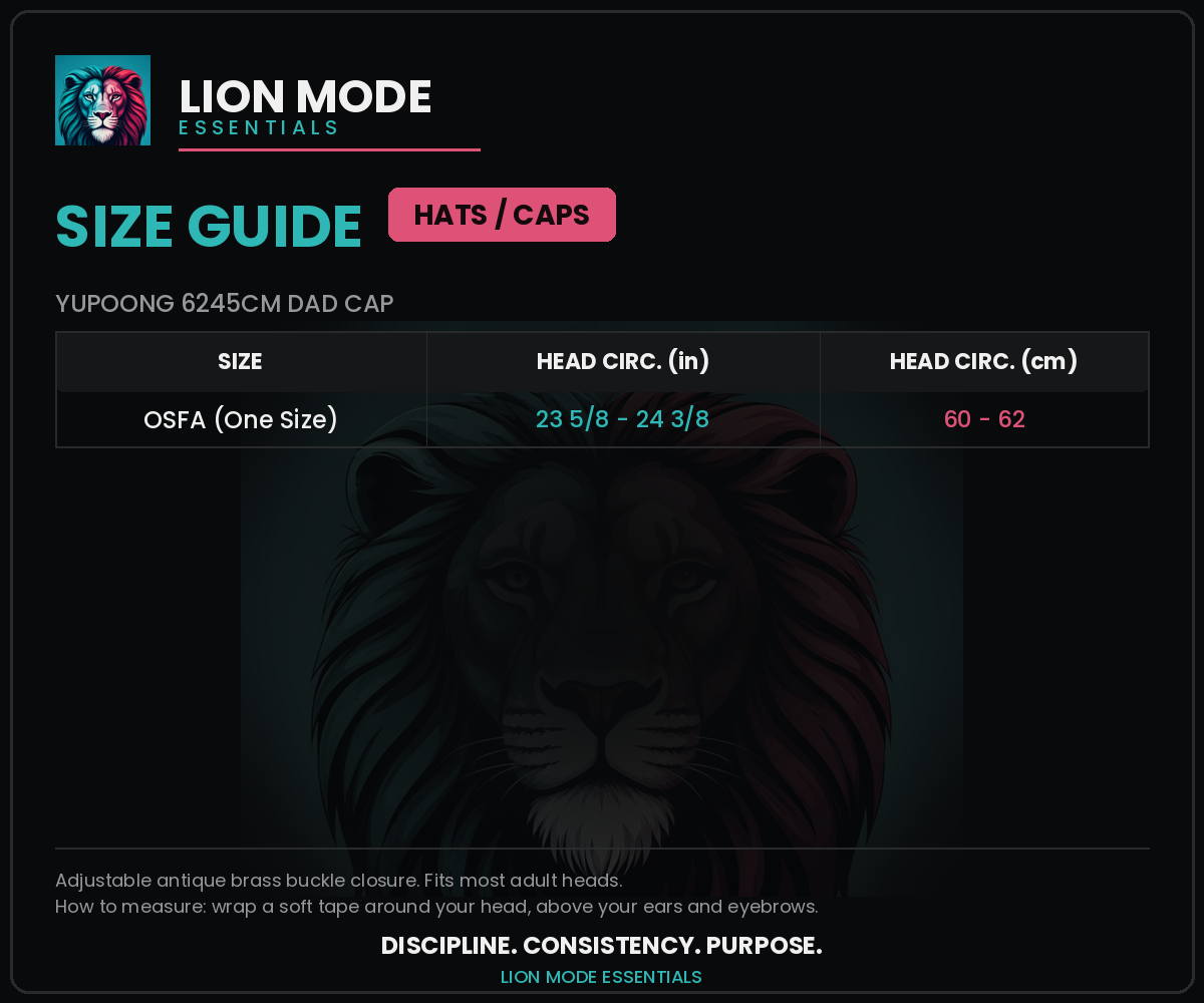 Lion Mode – No Excuses Classic Dad Cap | Premium Embroidered Hat
