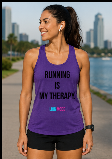 Lion Mode – Running Is My Therapy Women's Performance Running Tank