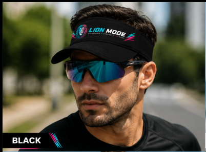 Lion Mode Visor — Athletic Bio‑Washed Sports Visor with Lion Logo