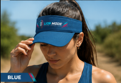 Lion Mode Visor — Athletic Bio‑Washed Sports Visor with Lion Logo