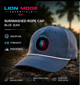 Lion Mode Signature Rope Cap | Comfort Colors Premium Hat