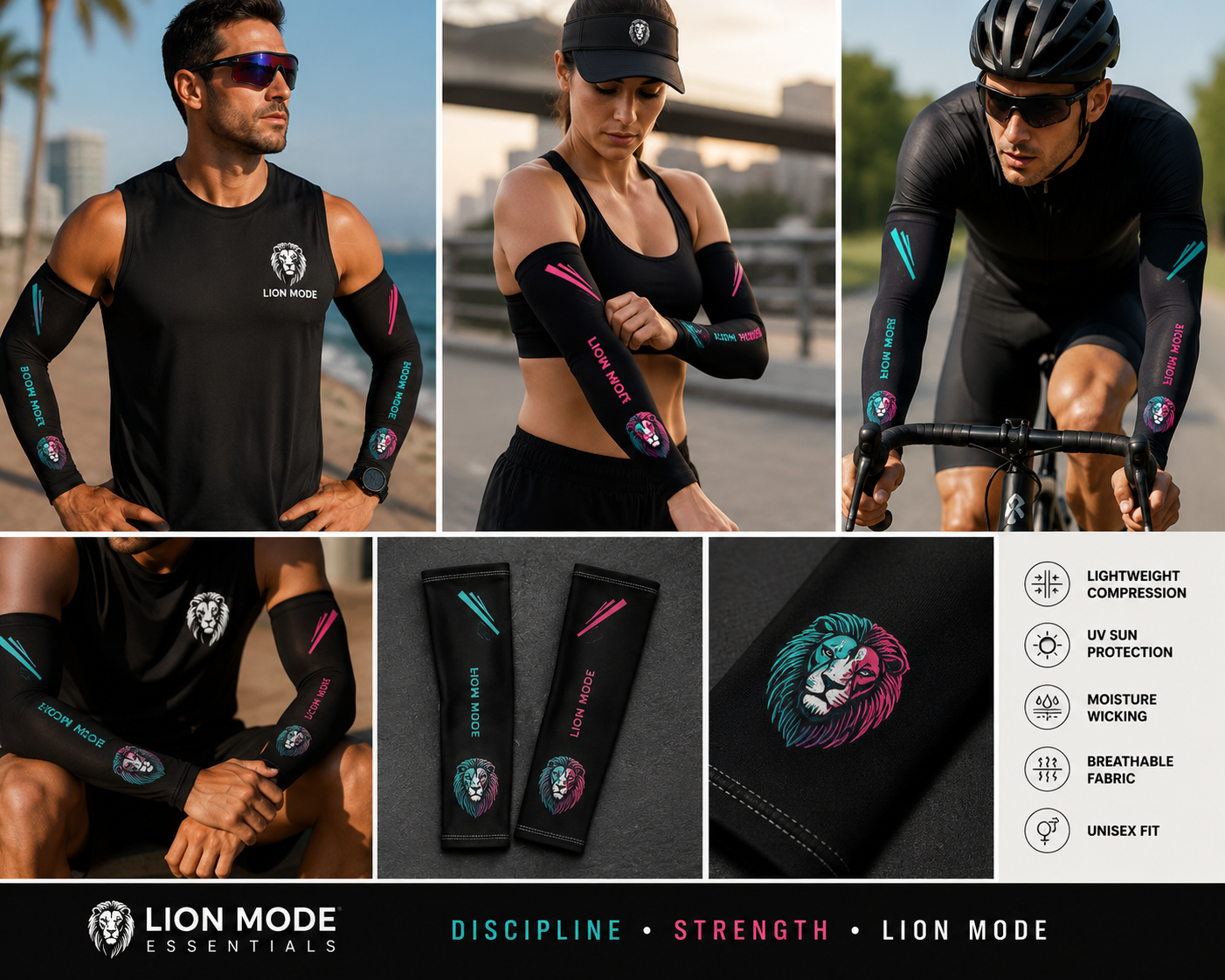 Lion Mode Performance Arm Sleeves – Running & Training